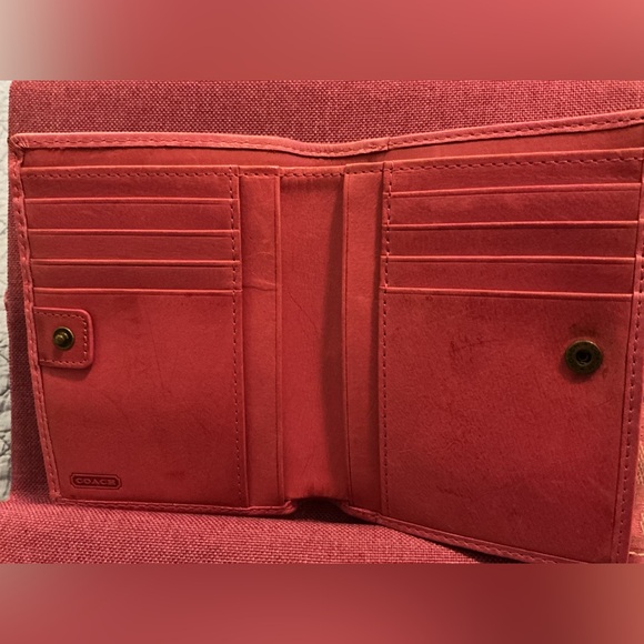 COACH 2005 Rare Vintage Pink & Silver Tie Dye Metallic Tote & Wallet Set Y2K - Picture 8 of 16